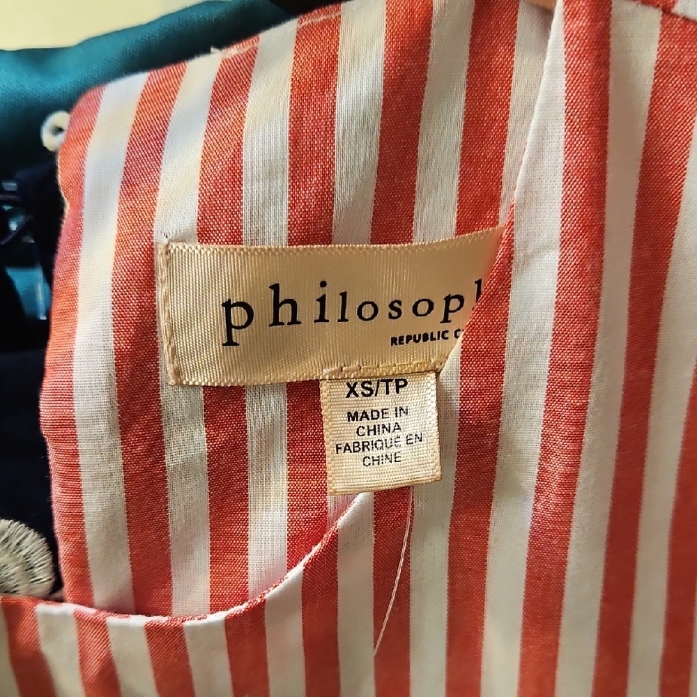 Philosophy Womens Red and White Striped Blouse - Picture 2 of 5